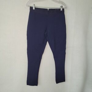J. Crew Pixie Pants Navy‎ Blue Size 8S Cropped Length Back Zip Stretch